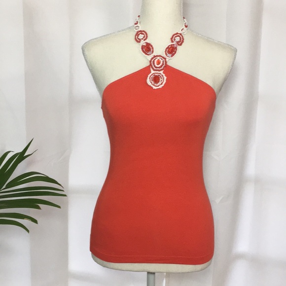 Moda International Tops - 🧡VS🧡MODA INTERNATIONAL🧡ORANGE HALTER TOP